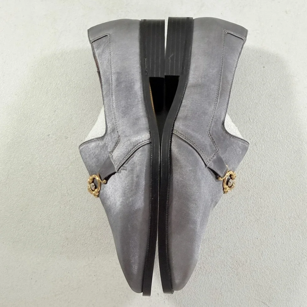 Giorgio Brutini Satin Lusher Slip On Men's Loafers Silver Size 10.5 M NIB